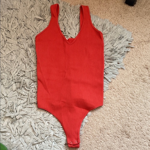 Orange Ribbed Bodysuit - Picture 2 of 5
